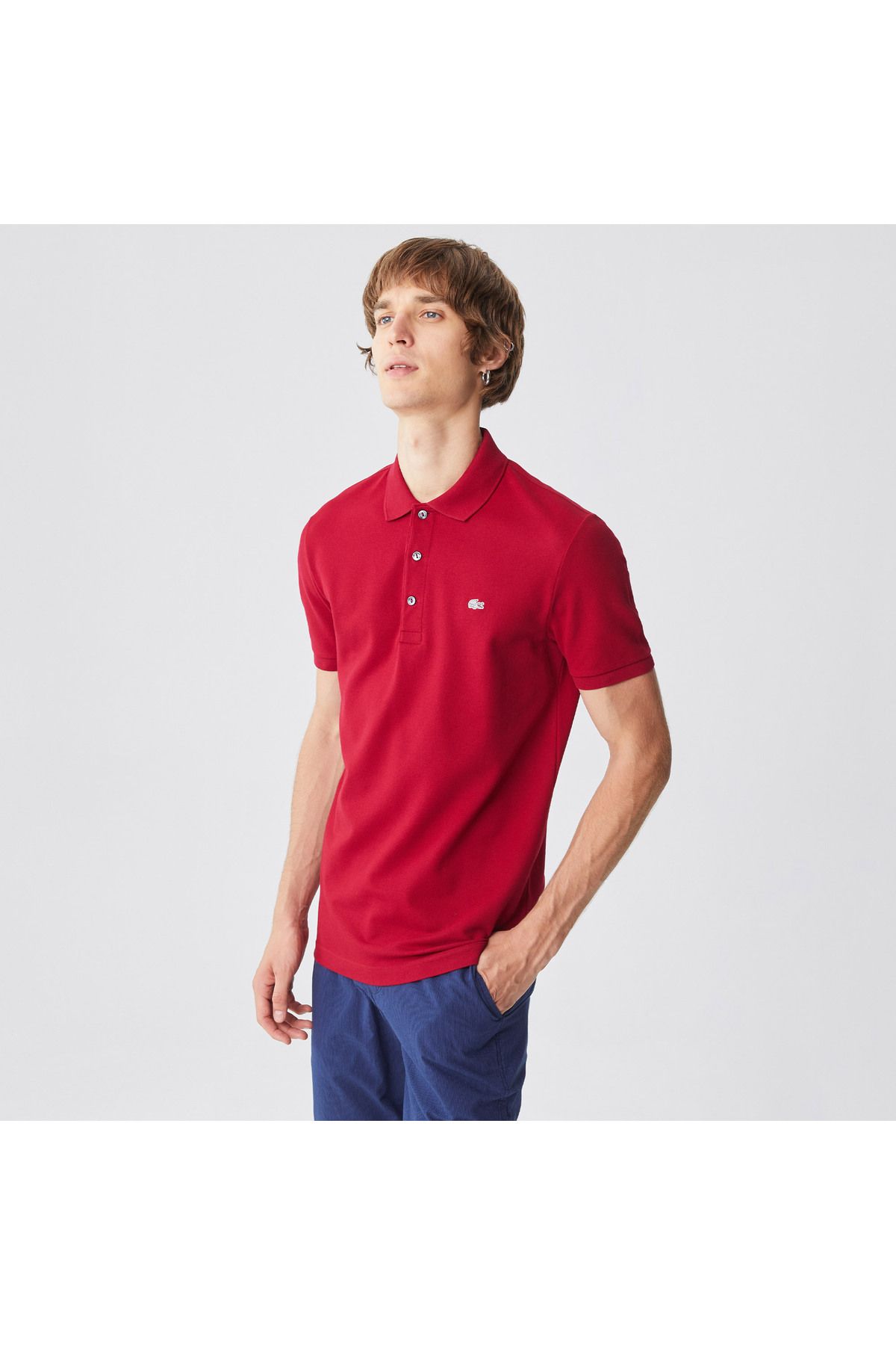 Lacoste Erkek Slim Fit Bordo Polo