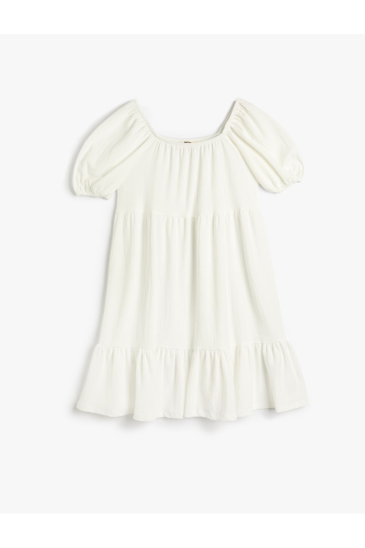 Koton Desenli Beyaz Kız Çocuk Diz Altı Elbise 3skg80090ak