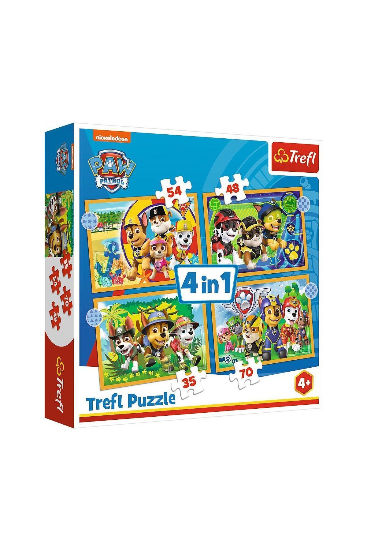 Filitask PUZZLE-34395 Paw Patrol 4IN1 Puzzle