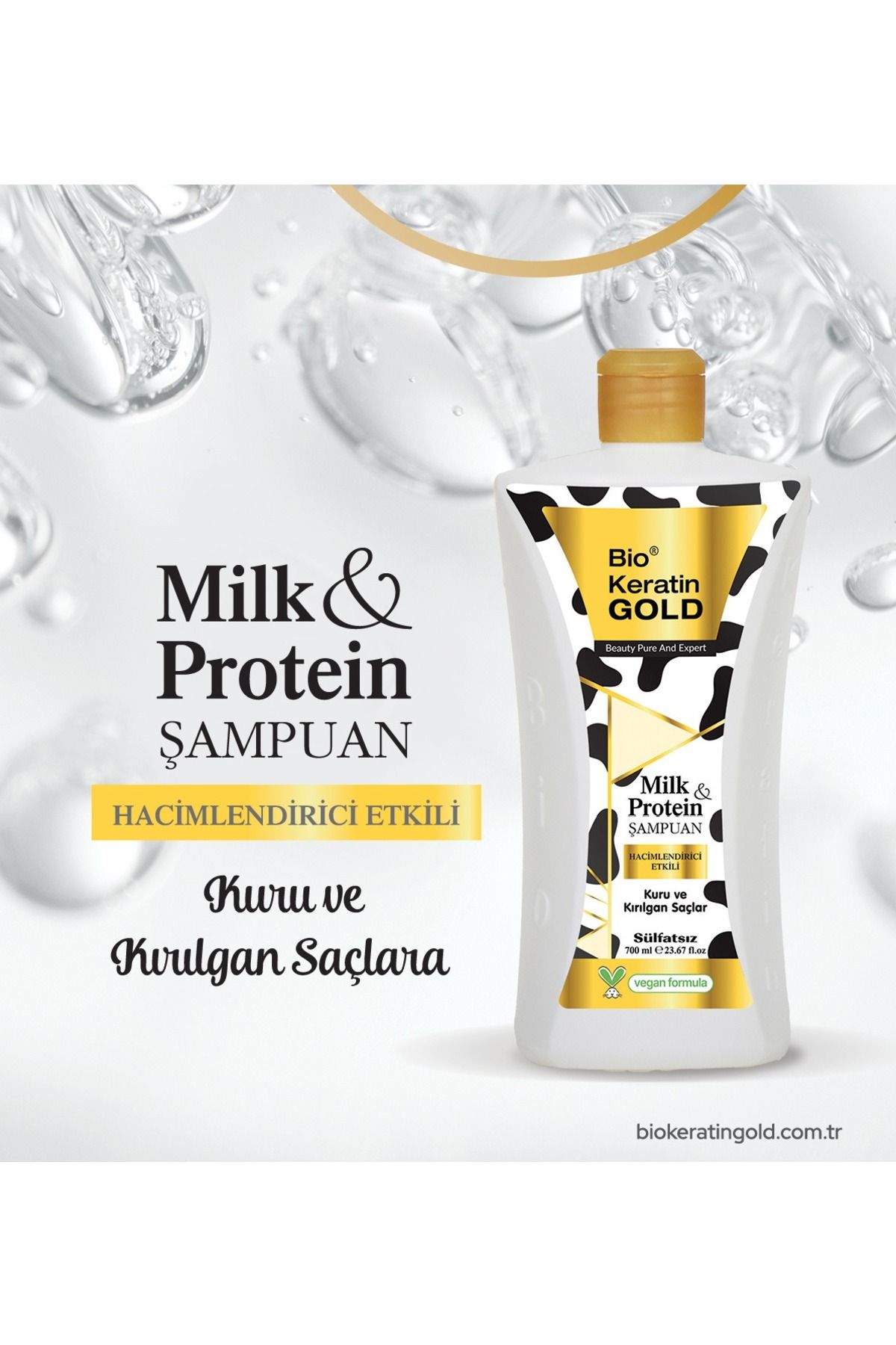 Bio Keratin Gold Milk & Protein Hacimlendirici Sülfatsız Şampuan 700 ml