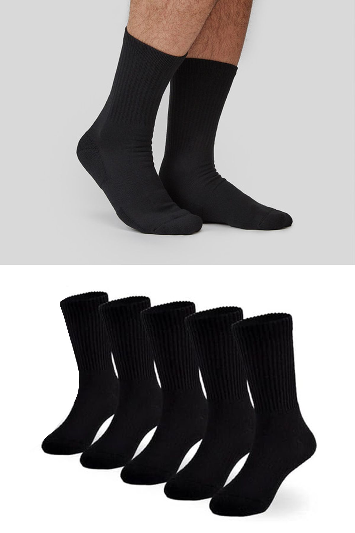 Socks Stations 5'li Düz Siyah Renkli Spor Çorap Kutusu