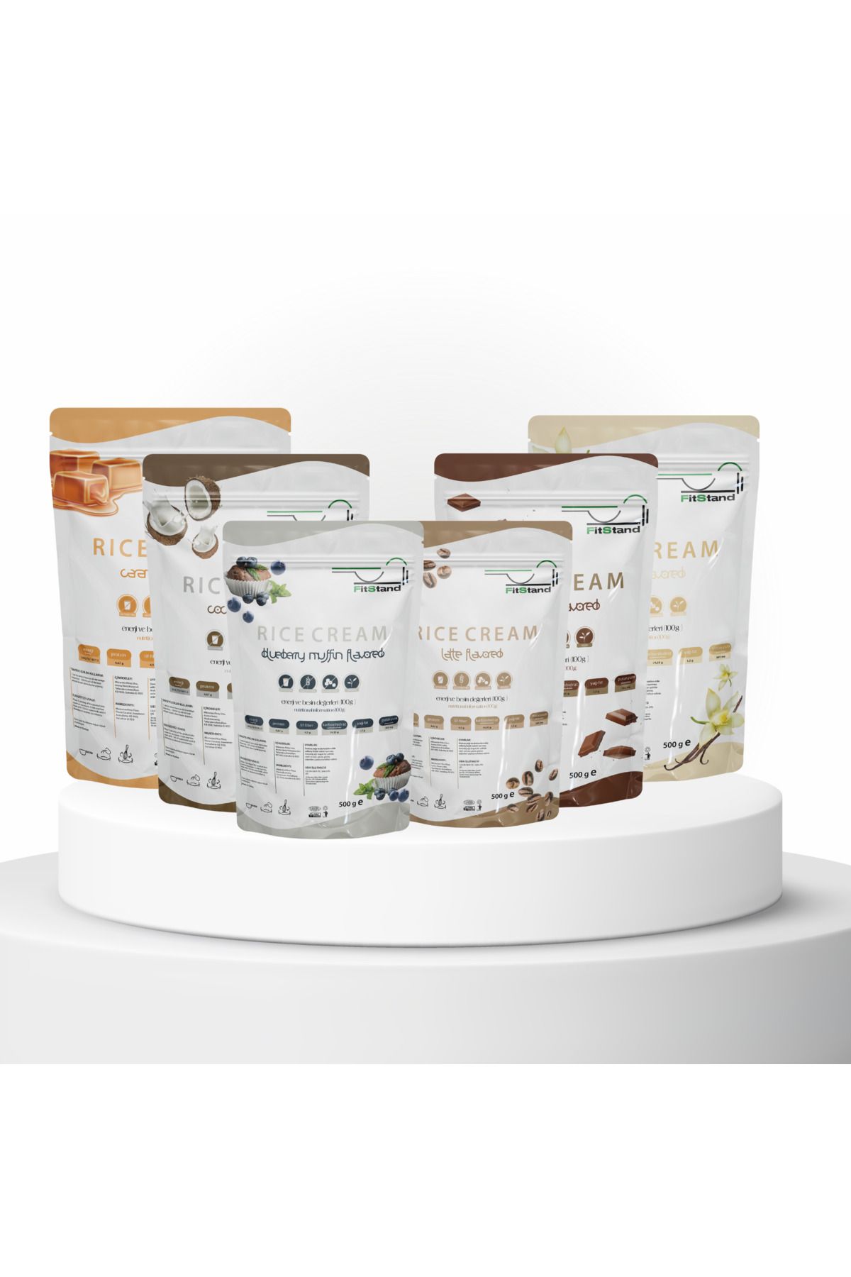 FitStand Rice Cream | Pirinç Kreması - 6 Farklı Aromalı Pirinç Unu Paketi 3KG