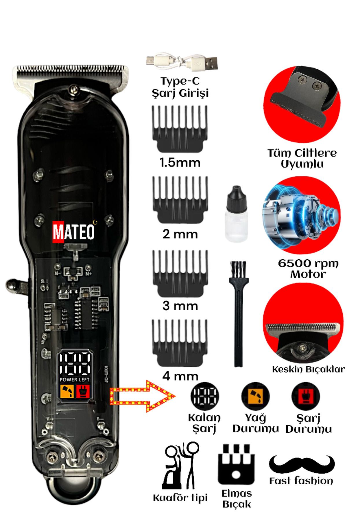 teknotrust Siyah Kadın Erkek Tıraş Makinesi Saç Sakal Lazer Epilasyon Öncesi Kol Bacak Yanak Koltuk Altı Vücut