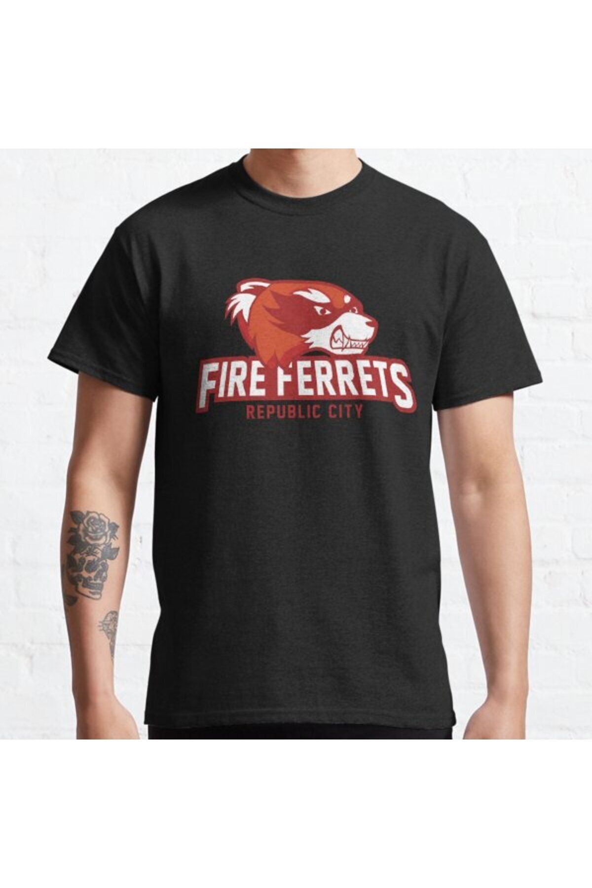 ZOKAWEAR Bol Kalıp Republic City Fire Ferrets Tasarım Baskılı T-shirt