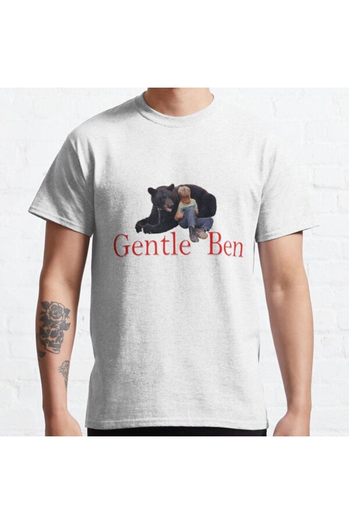 ZOKAWEAR Bol Kalıp Unisex Gentle Ben Retro Bear Tribute Tasarım Baskılı Tshirt
