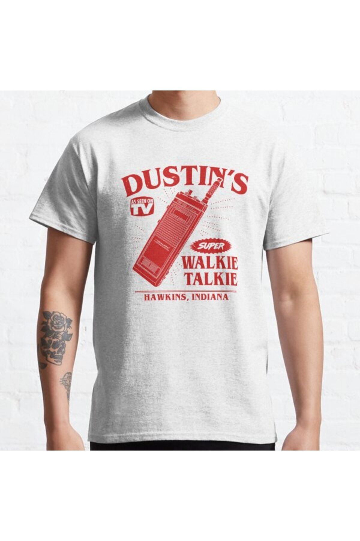 ZOKAWEAR Bol Kalıp Unisex Dustin's Super Walkie Talkie 80's Lover Gadget Tech Tasarım Baskılı Tshirt