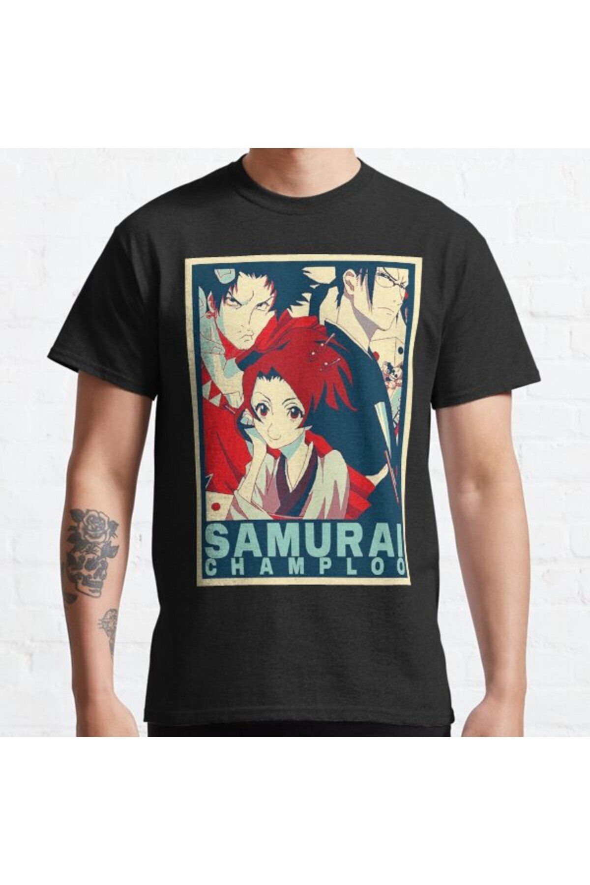 ZOKAWEAR Bol Kalıp Art Painting Samurai Champloo Tasarım Baskılı T-shirt