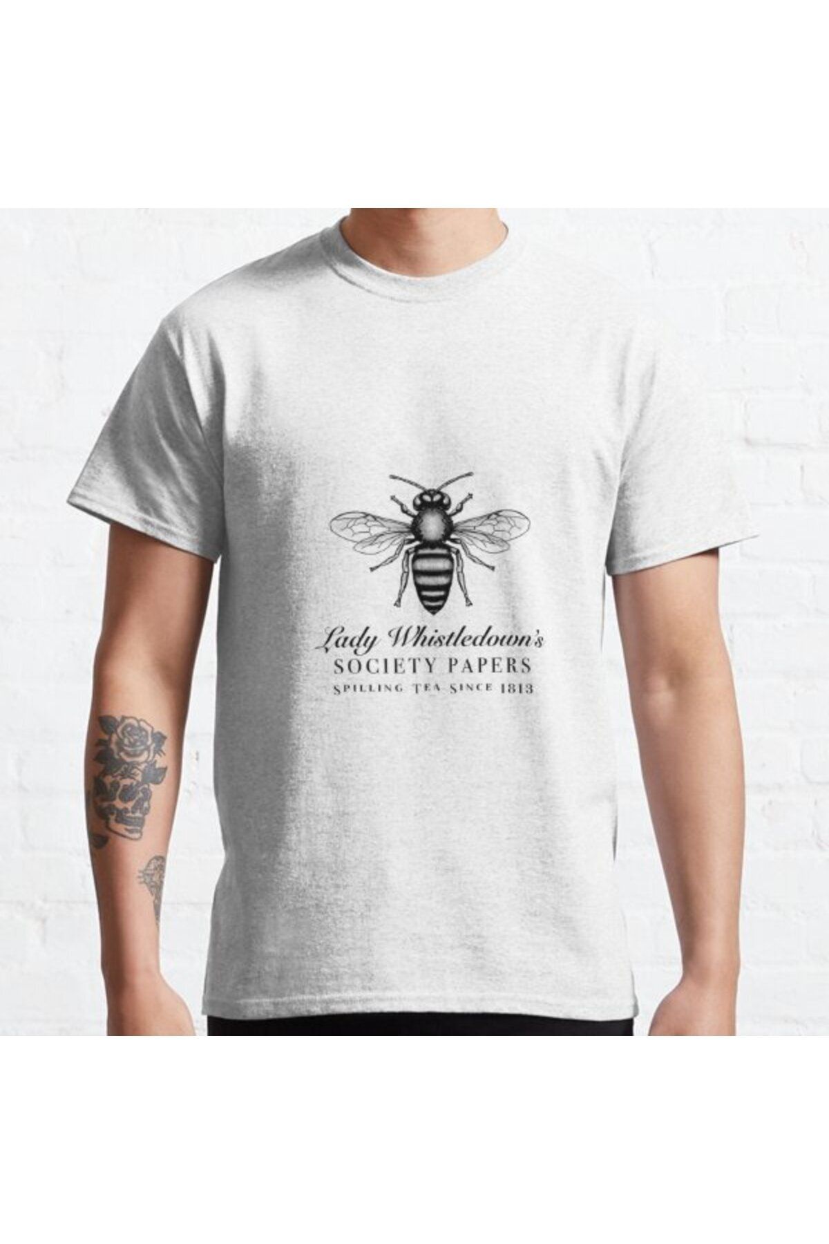 ZOKAWEAR Bol Kalıp Unisex Lady Whistledown's. Society Papers Bee Design Tasarım Baskılı Tshirt