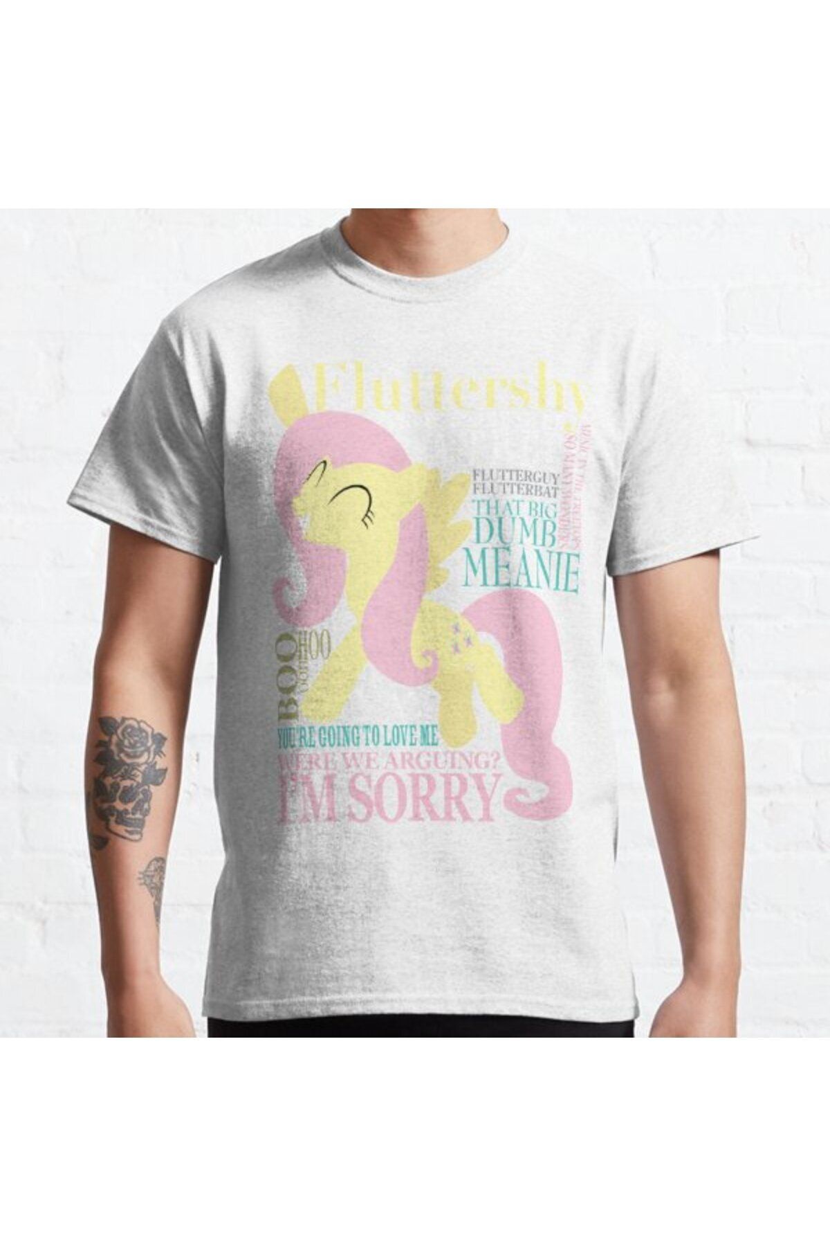 ZOKAWEAR Bol Kalıp Unisex The Many Words Of Fluttershy Tasarım Baskılı Tshirt