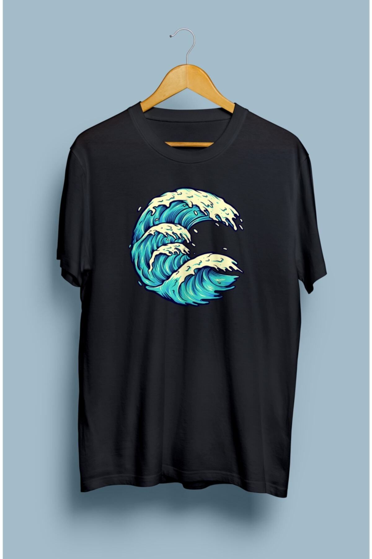 ZOKAWEAR Bol Kalıp Unisex Deniz Tatil Tasarım Baskılı Tişört