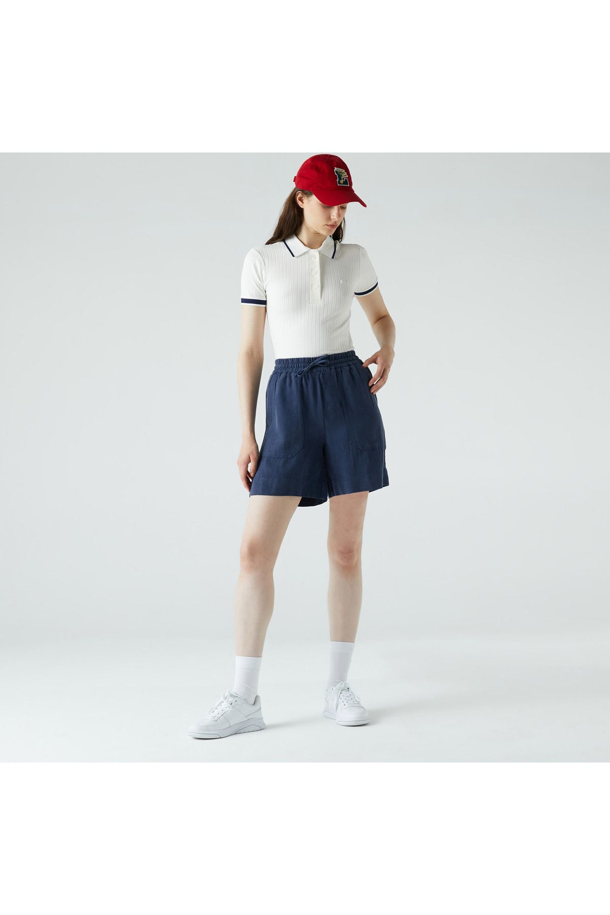 Lacoste Kadın Relaxed Fit Lacivert Şort