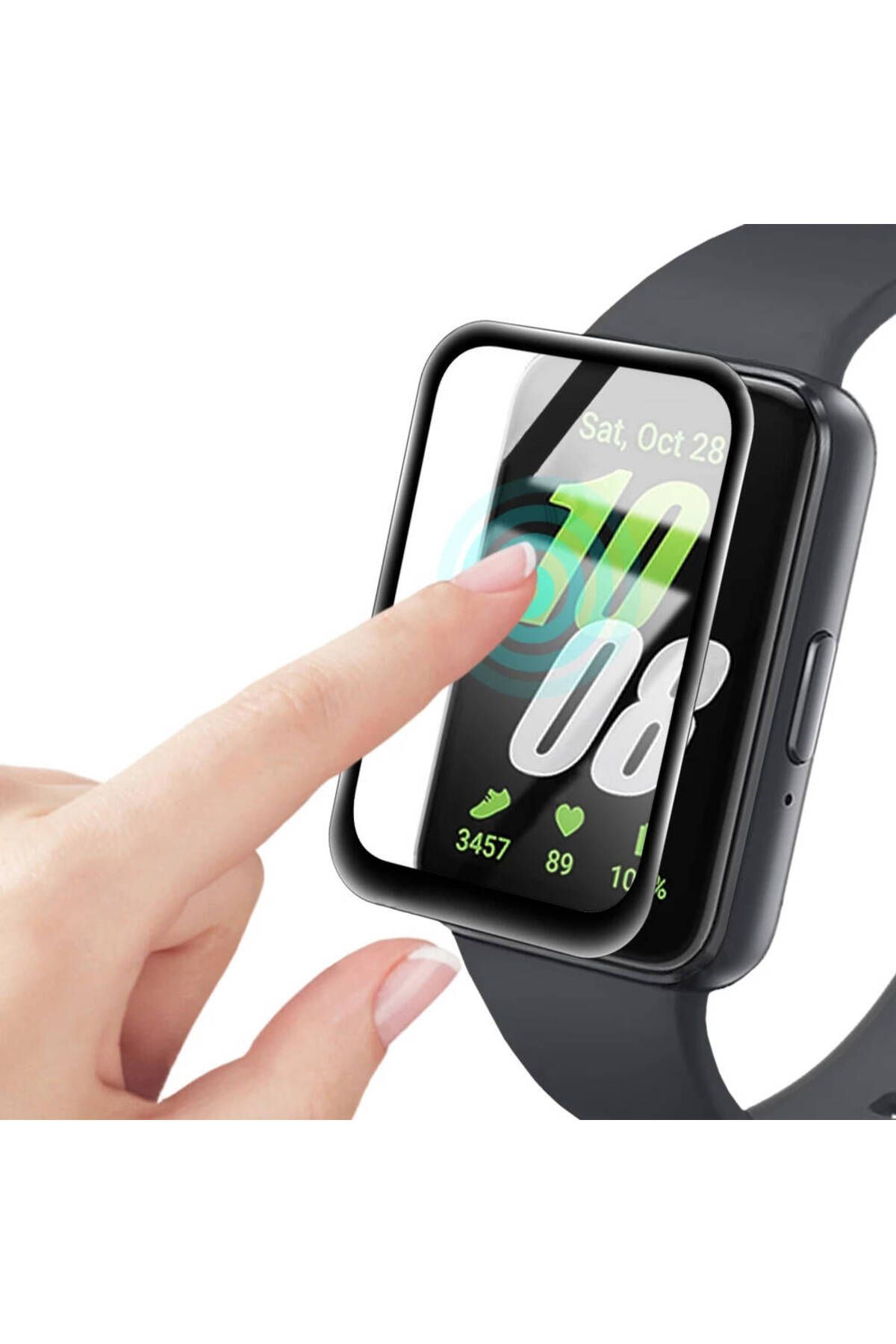 Nezih Case Samsung Galaxy Fit 3 Pmma Güçlendirilmiş Kavisli Ultra Ince Pet Saat Ekran Koruyucu