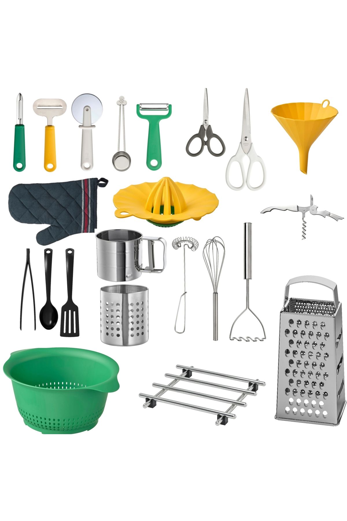 IKEA 22 Parça Mutfak Gereçleri Seti İkea Pratik Çeyiz Seti Yemek Hazırlık Pişirme Ürünleri Set
