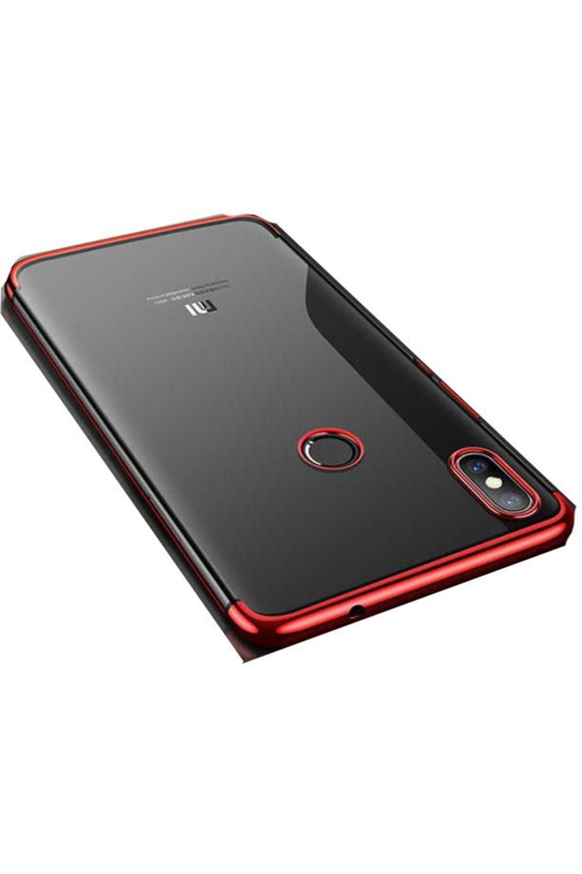 Dijimedia Xiaomi Mi 8 Ile Uyumlu Glitter Silikon Kılıf Kırmızı