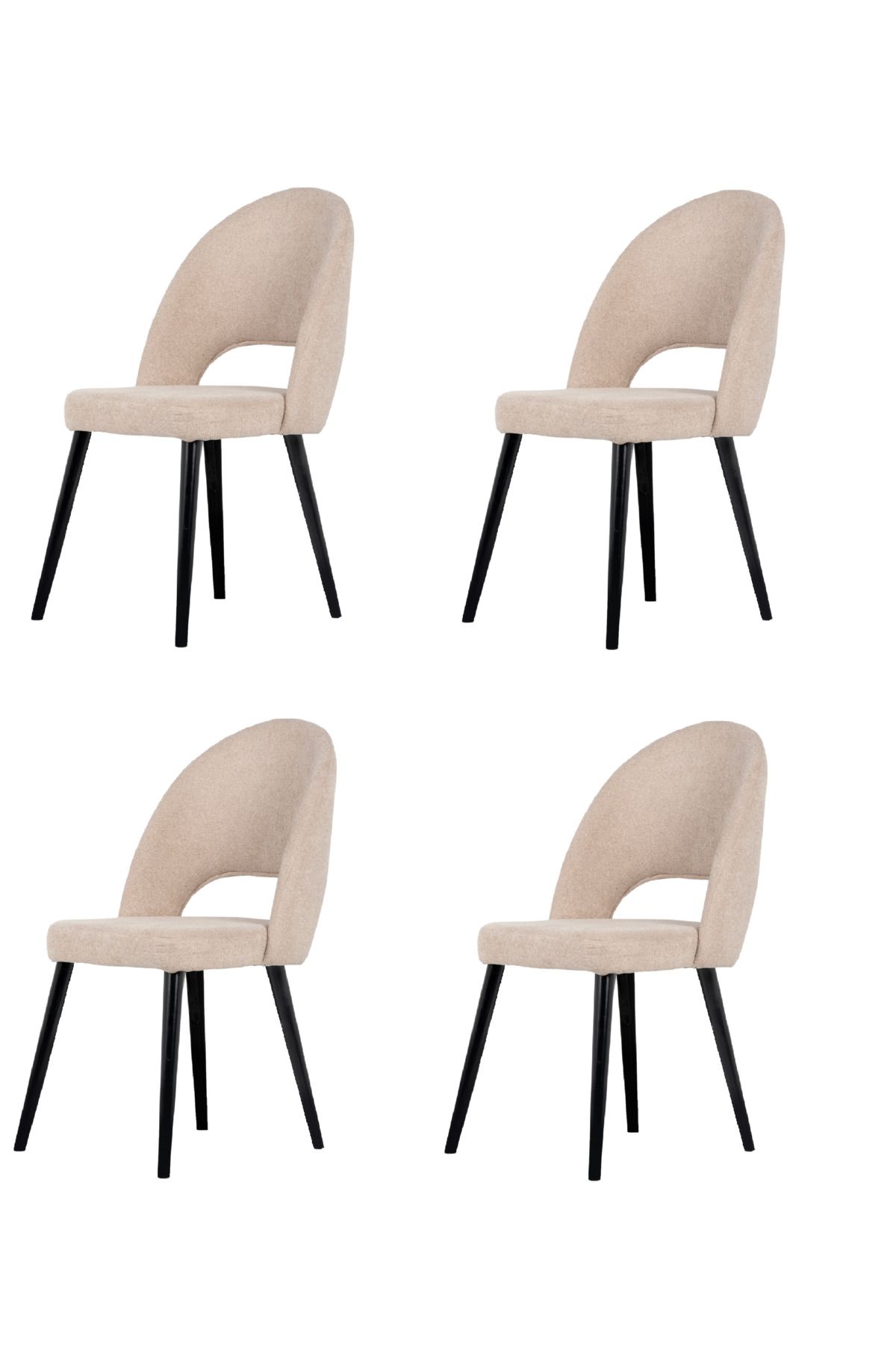 FLORADESİGN Loft 4' lü Sandalye Takımı / Mutfak Sandalyesi / Yemek Sandalyesi /Krem