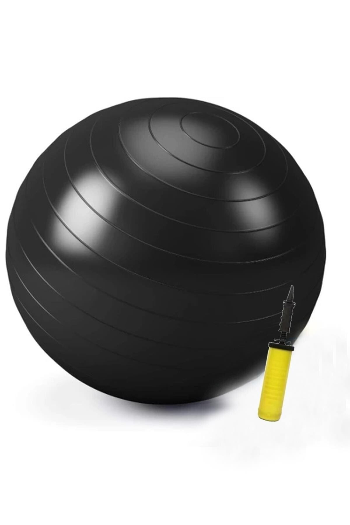 teknotrust 65 cm Dayanıklı Yüksek Kalite Şeffaf Fitilli Pilates Topu Ve Pompa Seti Denge,Aerobik,Yoga,Fitness