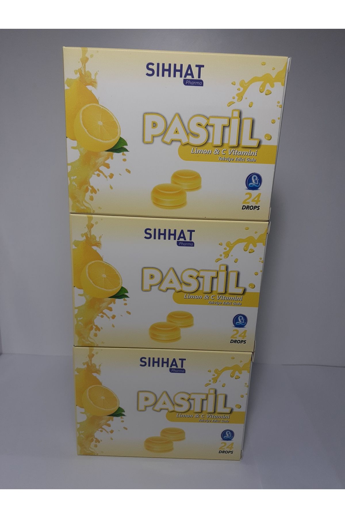 Sıhhat Pharma Boğaz Pastili Limon & C Vitamini 24 Drops X 3 Adet