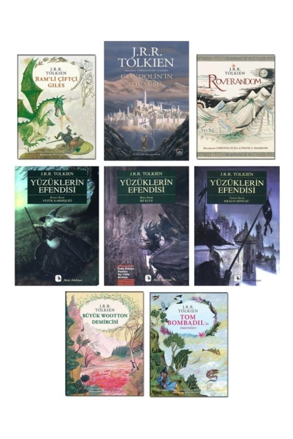 İthaki Yayınları Tolkien Seti 8li / Yüzüklerin Efendisi  Gondolin'in Düşüşü Roverandom Tom Badıl'in Maceraları