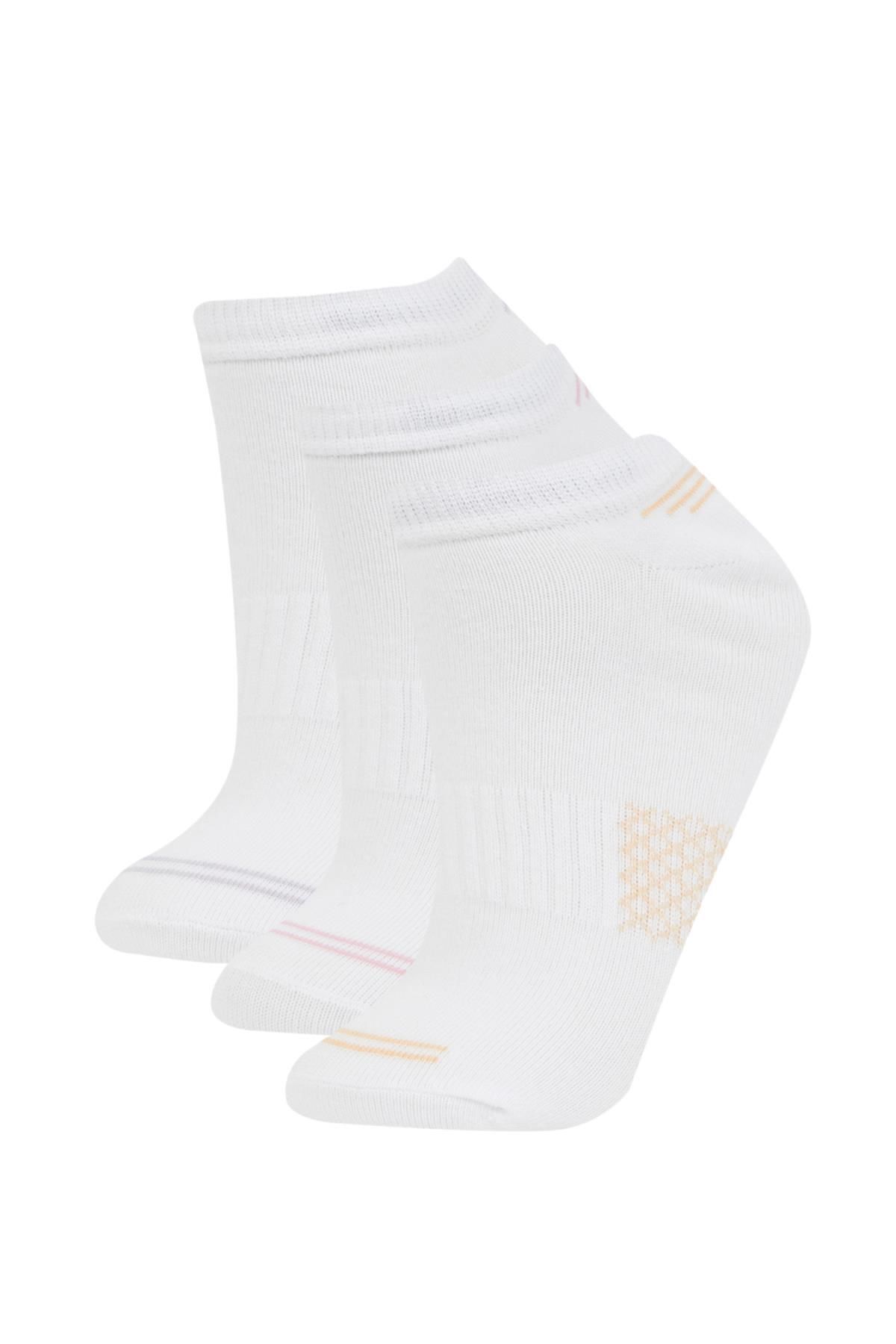 Defacto Kadın 3lü Pamuklu Patik Çorap B8445AXNS