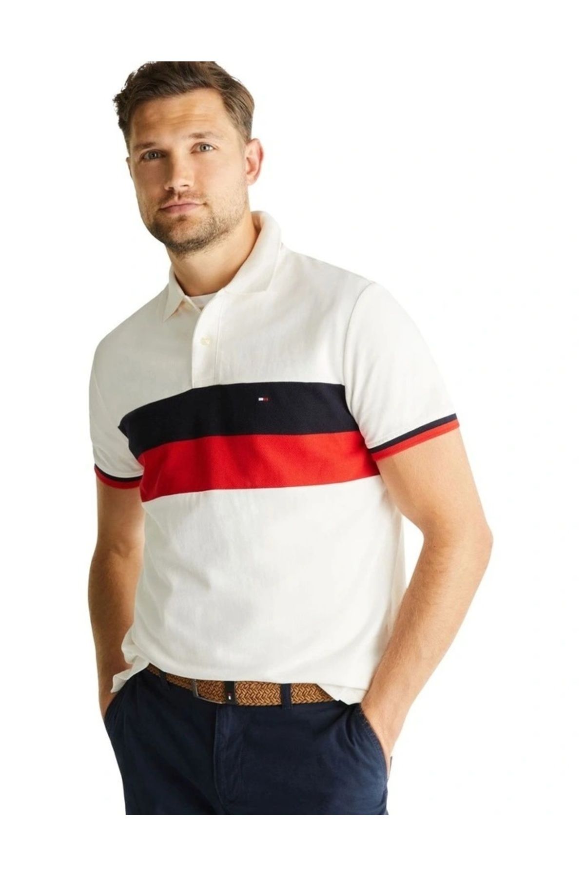 Tommy Regular Fit Colourblock Polo Yaka T-Shirt