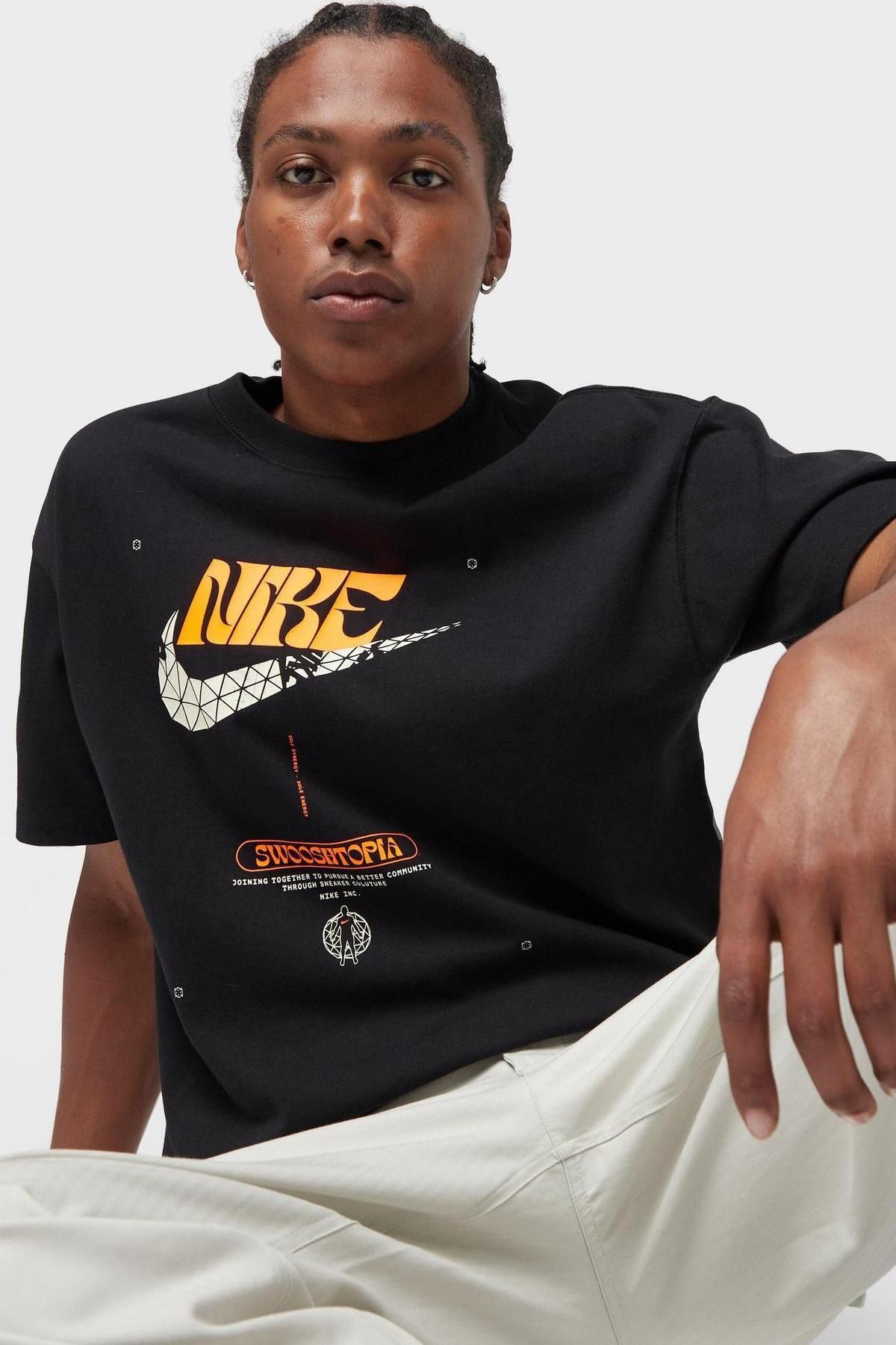 Nike Sportswear Tee Max 90 Bol Kesim Siyah Erkek Spor Tişört