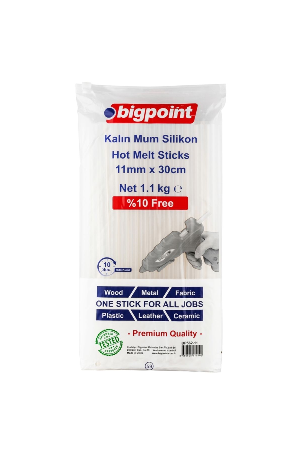 Bigpoint Mum Çubuk Silikon Kalın 11mm x 30cm (1.1 Kilogram)  X 2'li Paket
