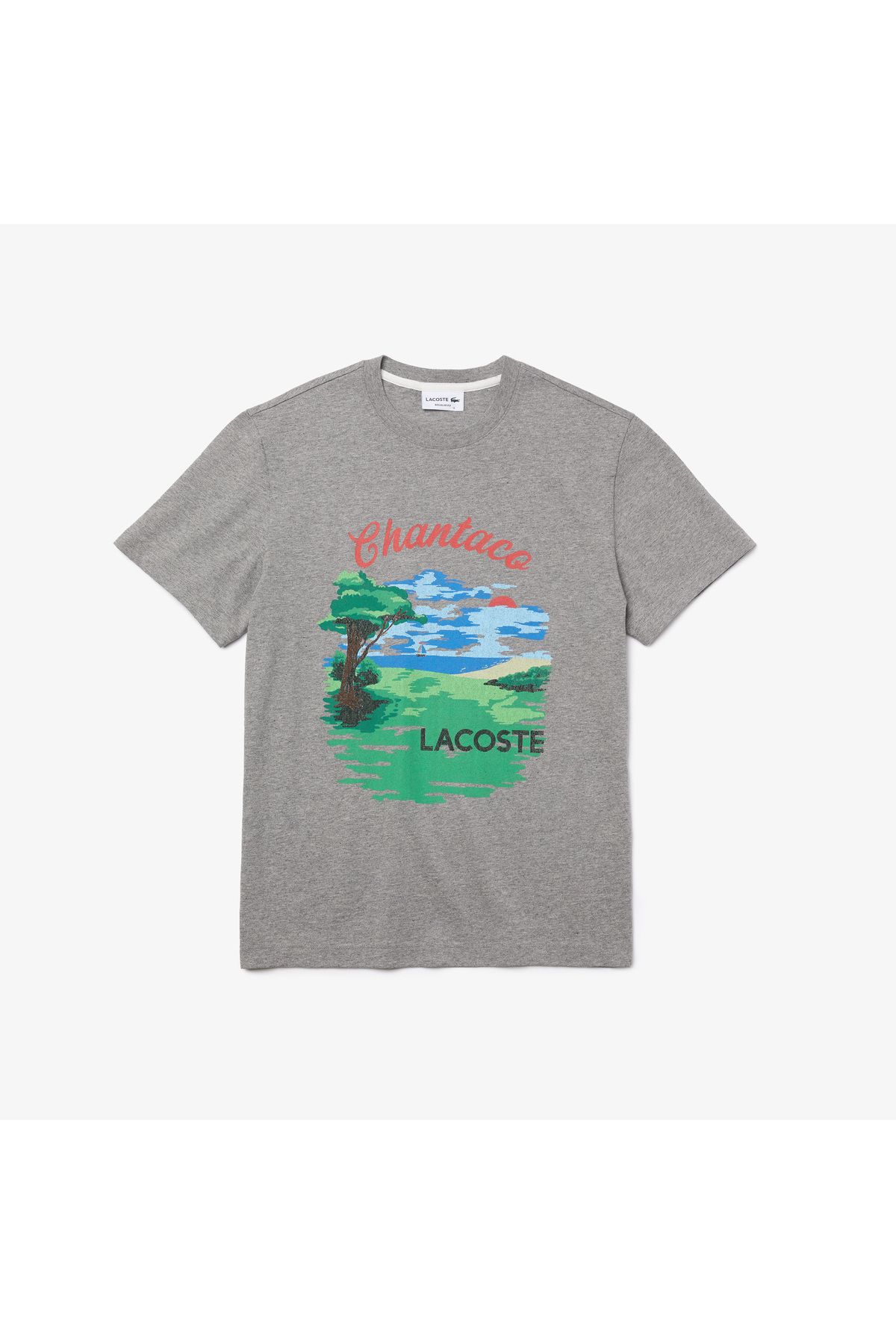 Lacoste Men?s Crew Neck Landscape Print Cotton T-shirt