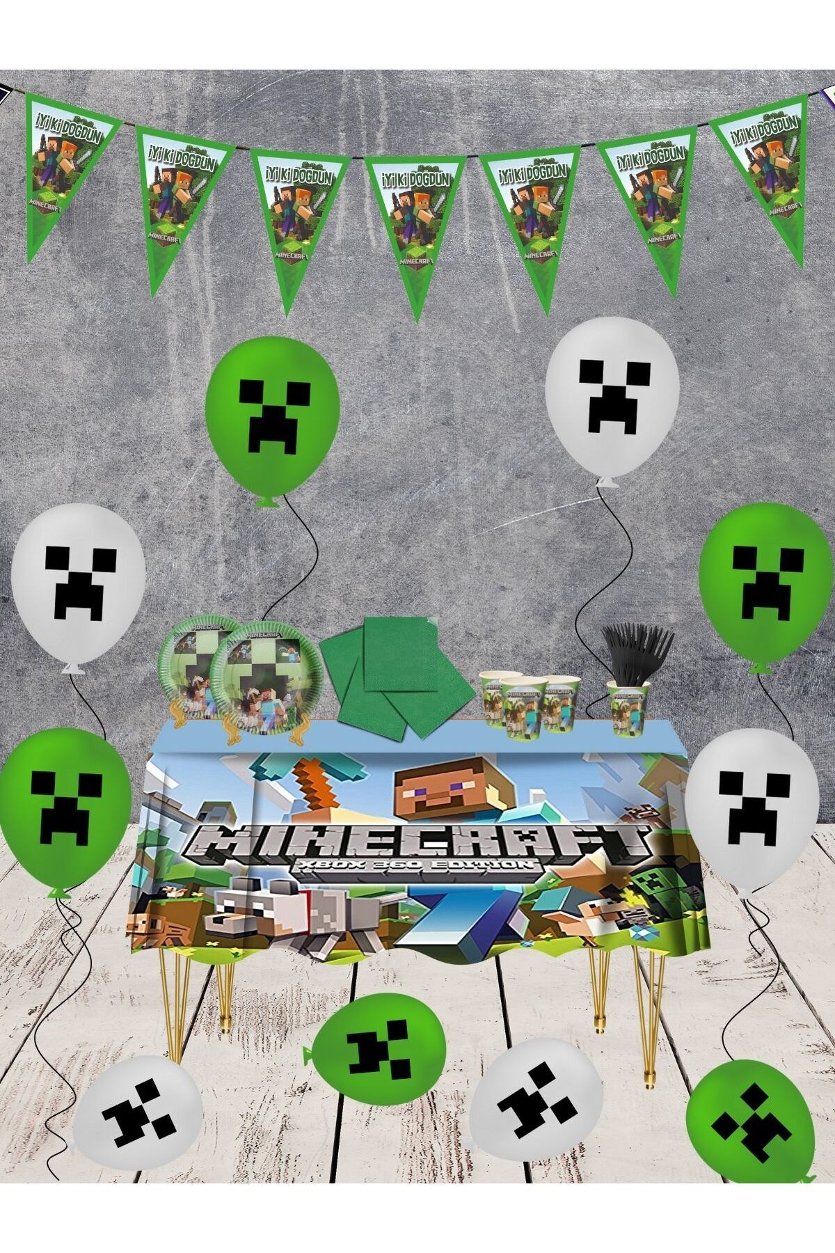 snowparty Minecraft 8 Kişilik Doğum Günü Parti Malzemeleri Süsleri Seti Ekost