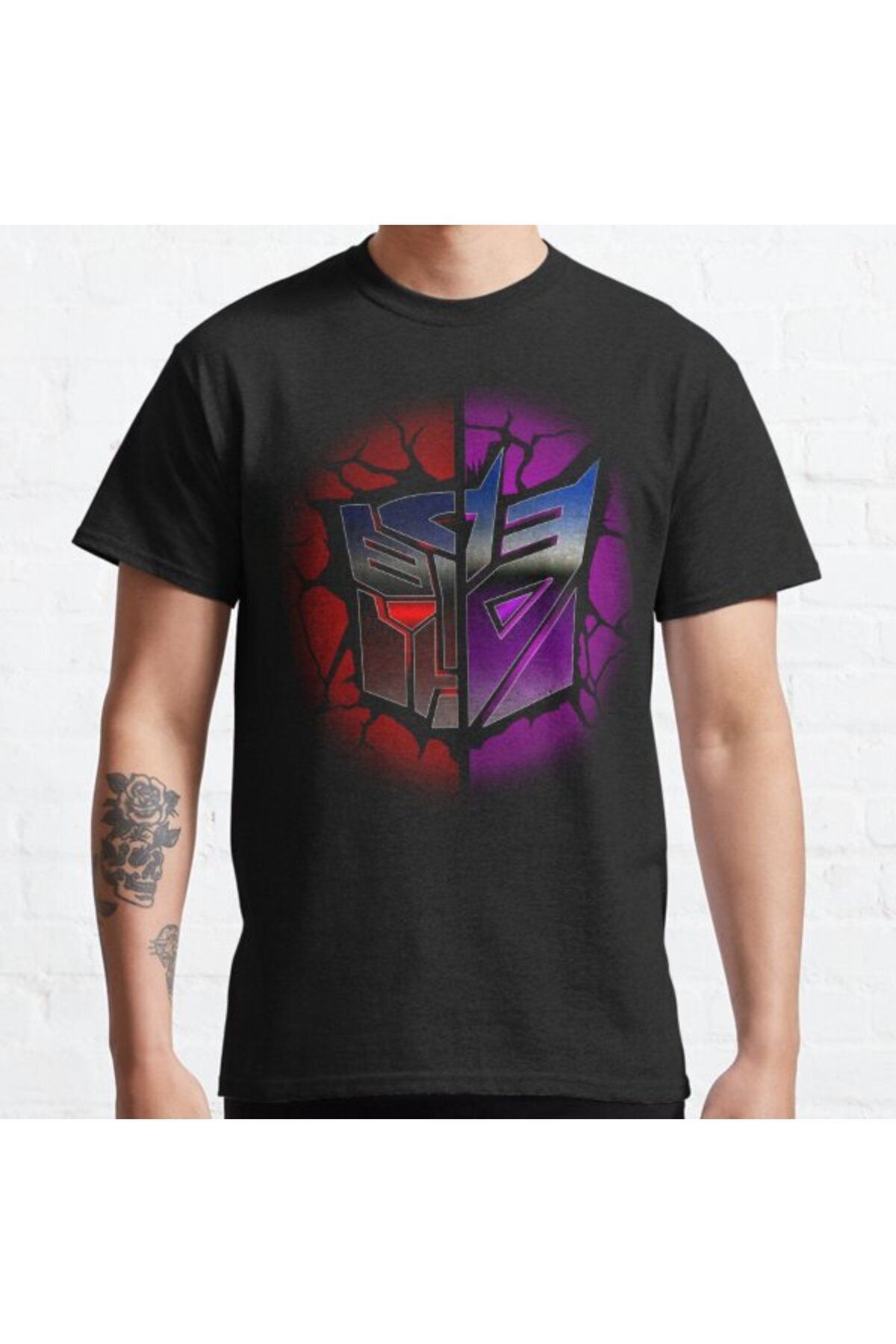 ZOKAWEAR Bol Kalıp Transformers Tasarım Baskılı T-shirt