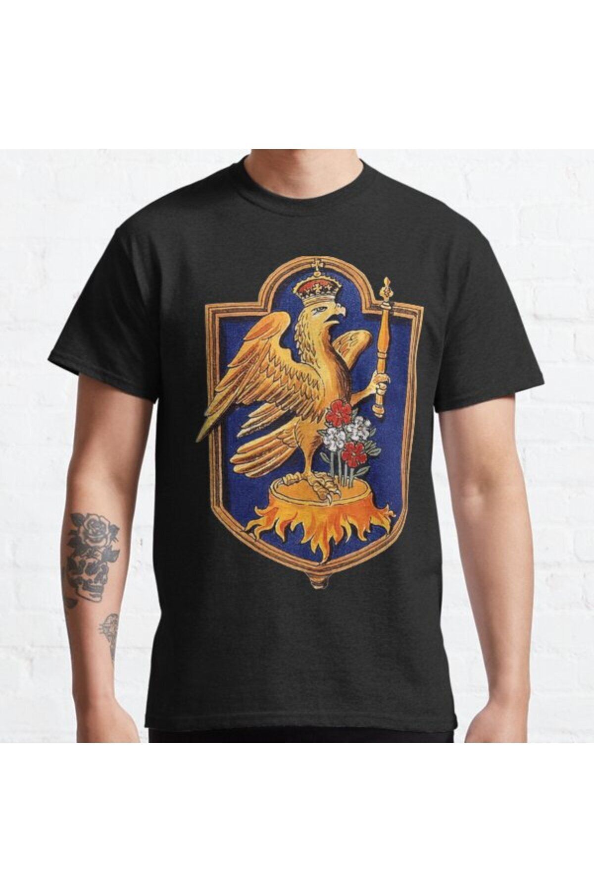 ZOKAWEAR Oversize Unisex Anne Boleyn Queen Royal Falcon Badge Tasarım Baskılı Tshirt