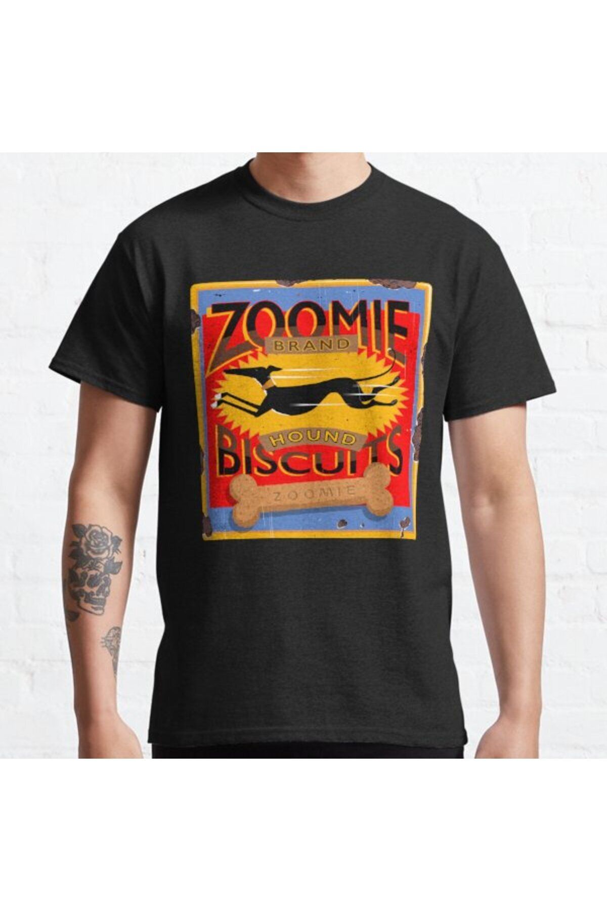 ZOKAWEAR Bol Kalıp Unisex Zoomie Biscuits Tasarım Baskılı Tshirt