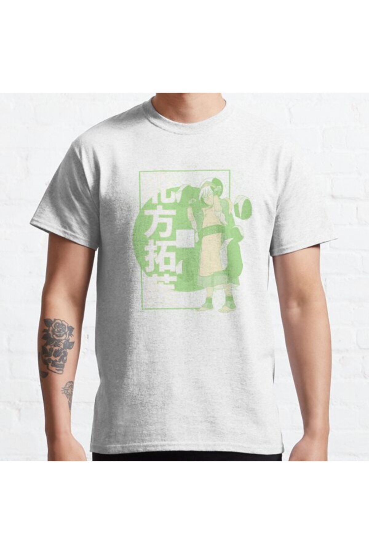 ZOKAWEAR Bol Kalıp Unisex Avatar: The Last Airbender Toph Kanji Poster Tasarım Baskılı Tshirt