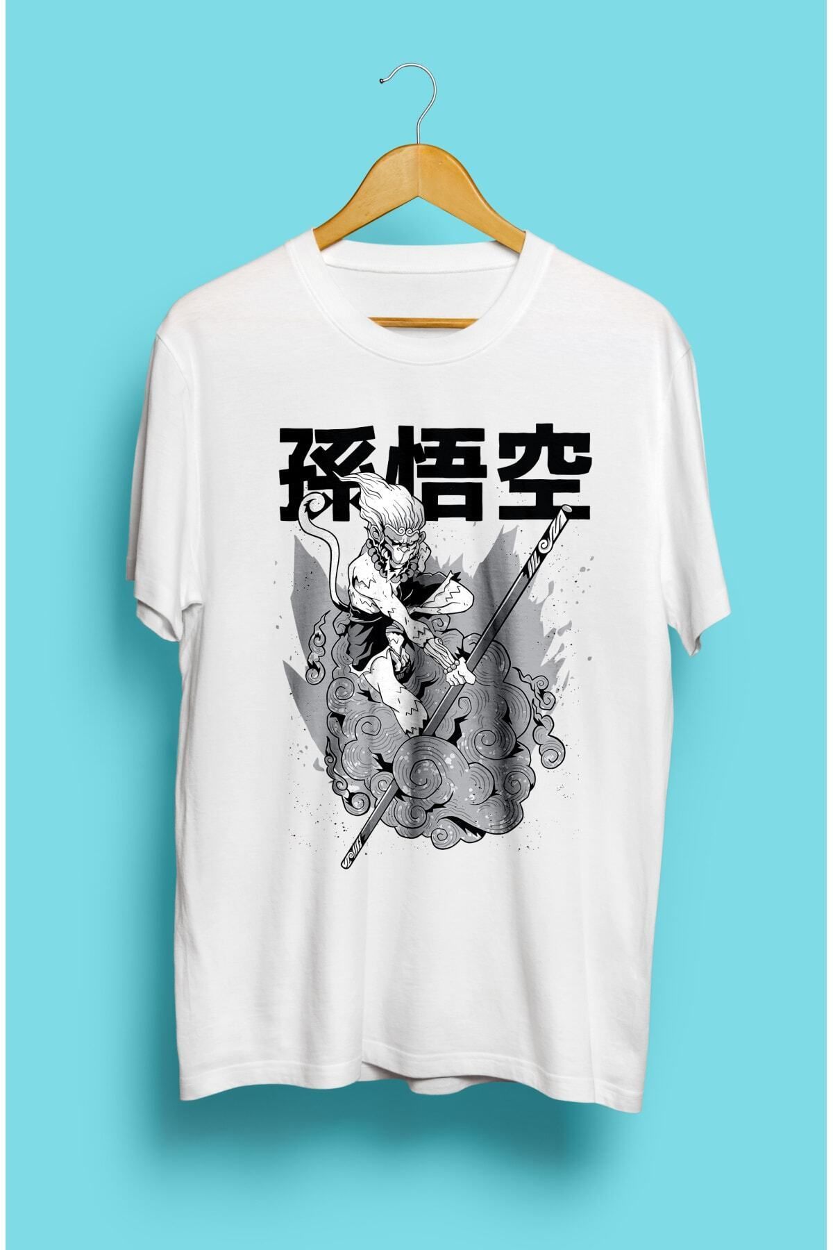 ZOKAWEAR Bol Kalıp Wukong Japon Samuray Efsanesi Tasarım Baskılı Tişört
