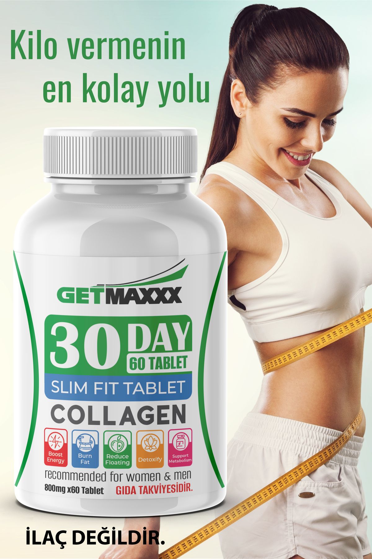 Getmaxxx Yağ Yakma Ve Kilo Vermeye Yardımcı Collagen 60 Tablet