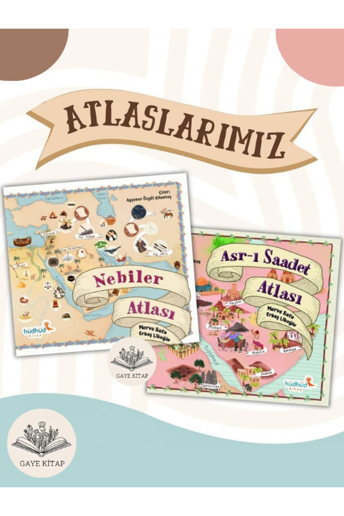 HüdHüd Kitap Nebiler Atlası ve Asr-ı Saadet Atlası 2 Kitap Set