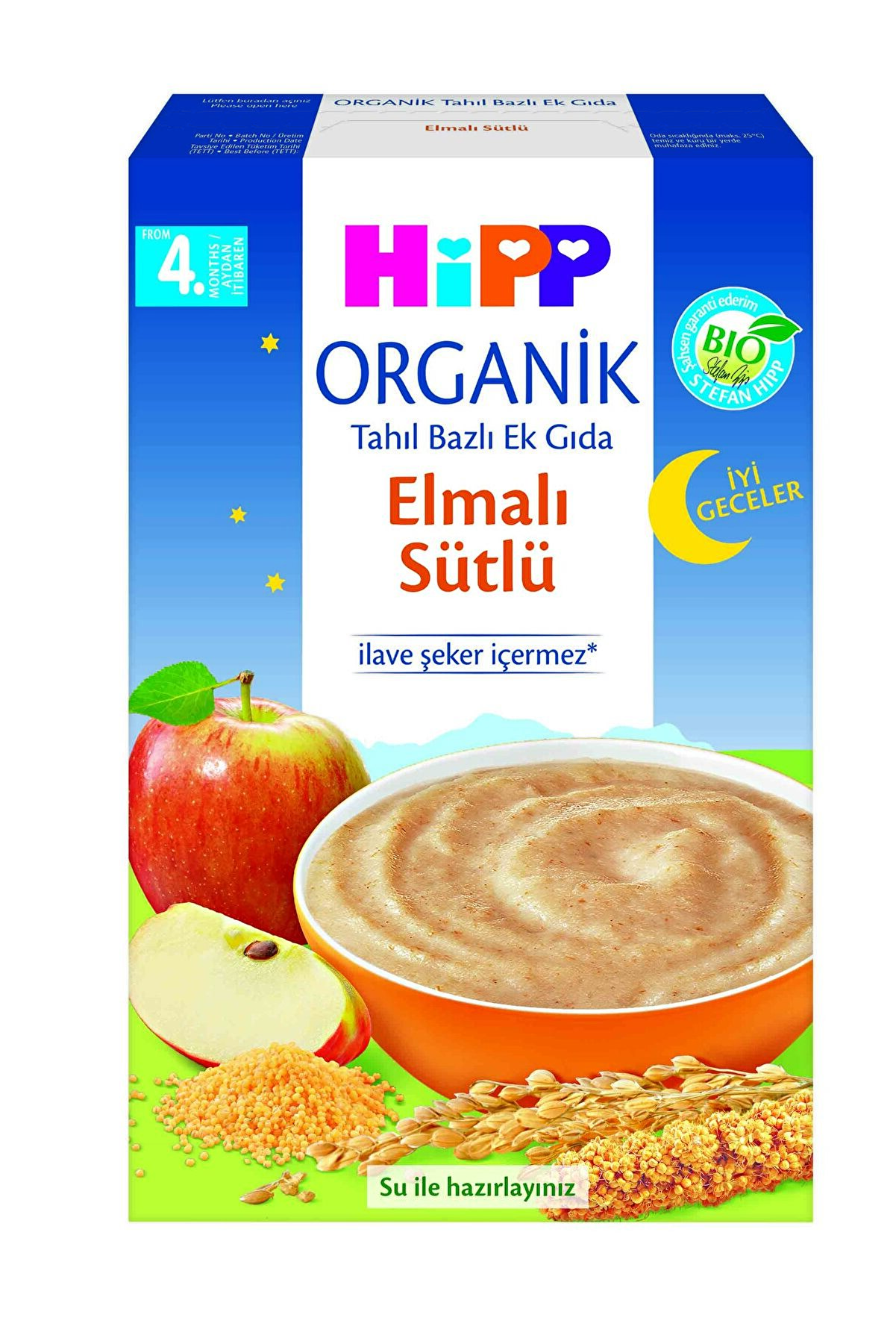Hipp Organik I?yi Geceler Elmalı Sütlü Tahıl Bazlı Ek Gıda 250 gr
