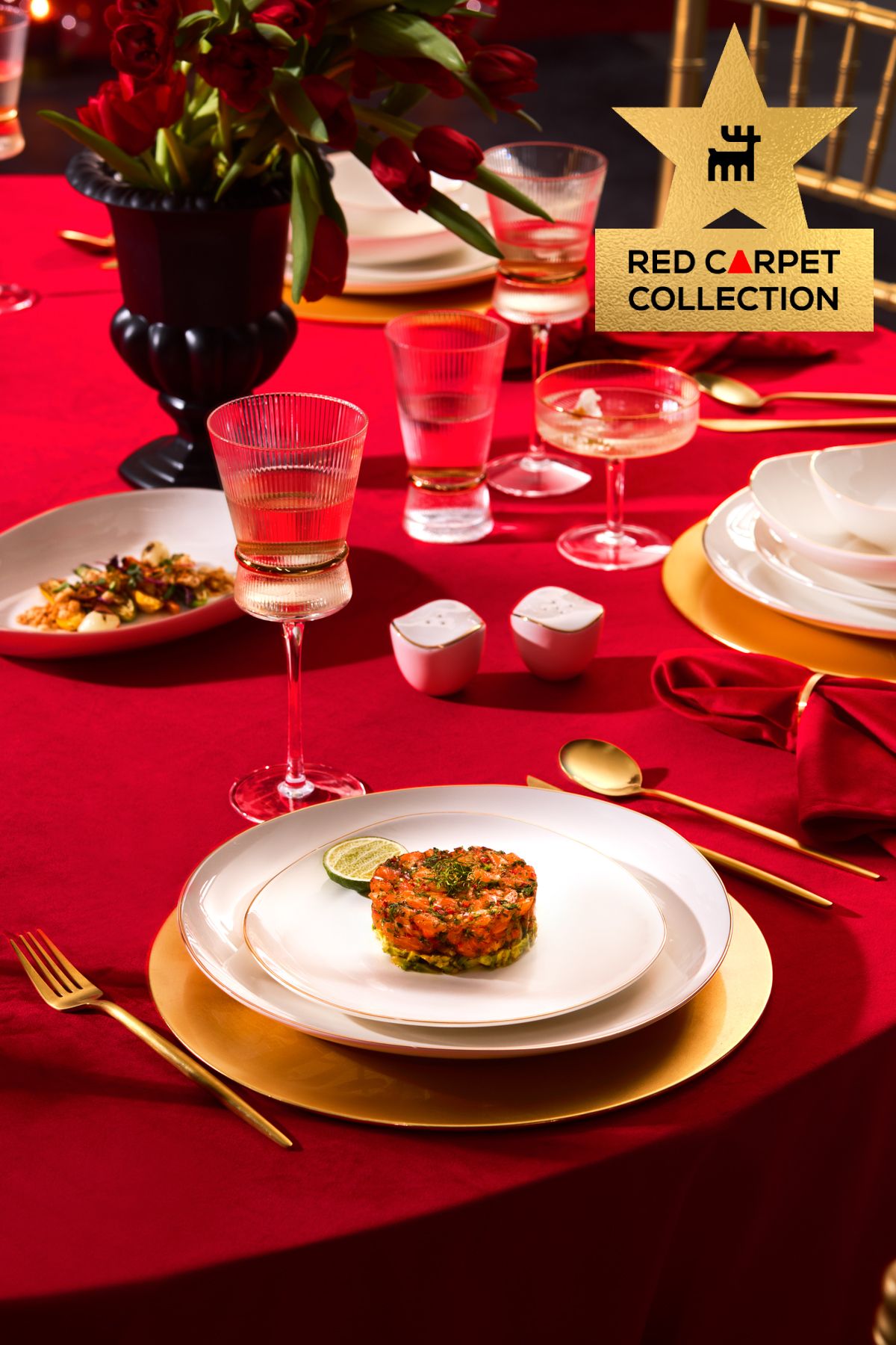 Karaca Red Carpet Collection Streamline Middle Gold 59 Parça 12 Kişilik Yemek Takımı