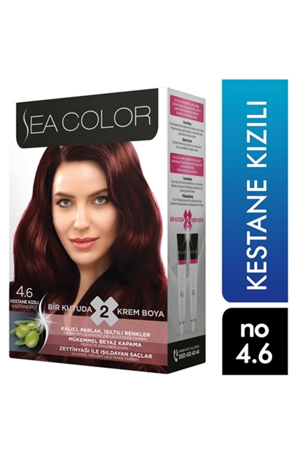 Sea Color 2'li Krem Saç Boyası 4/6 Kestane Kızıl 8698753381921