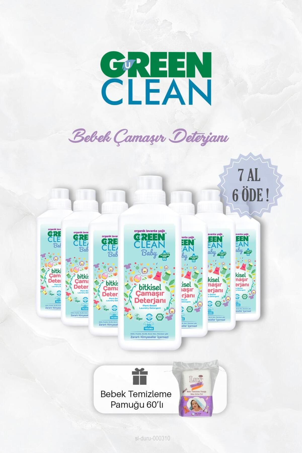 Green Clean 7 AL 6 ÖDE Bitkisel Bebek Çamaşır Deterjanı 1000 ml