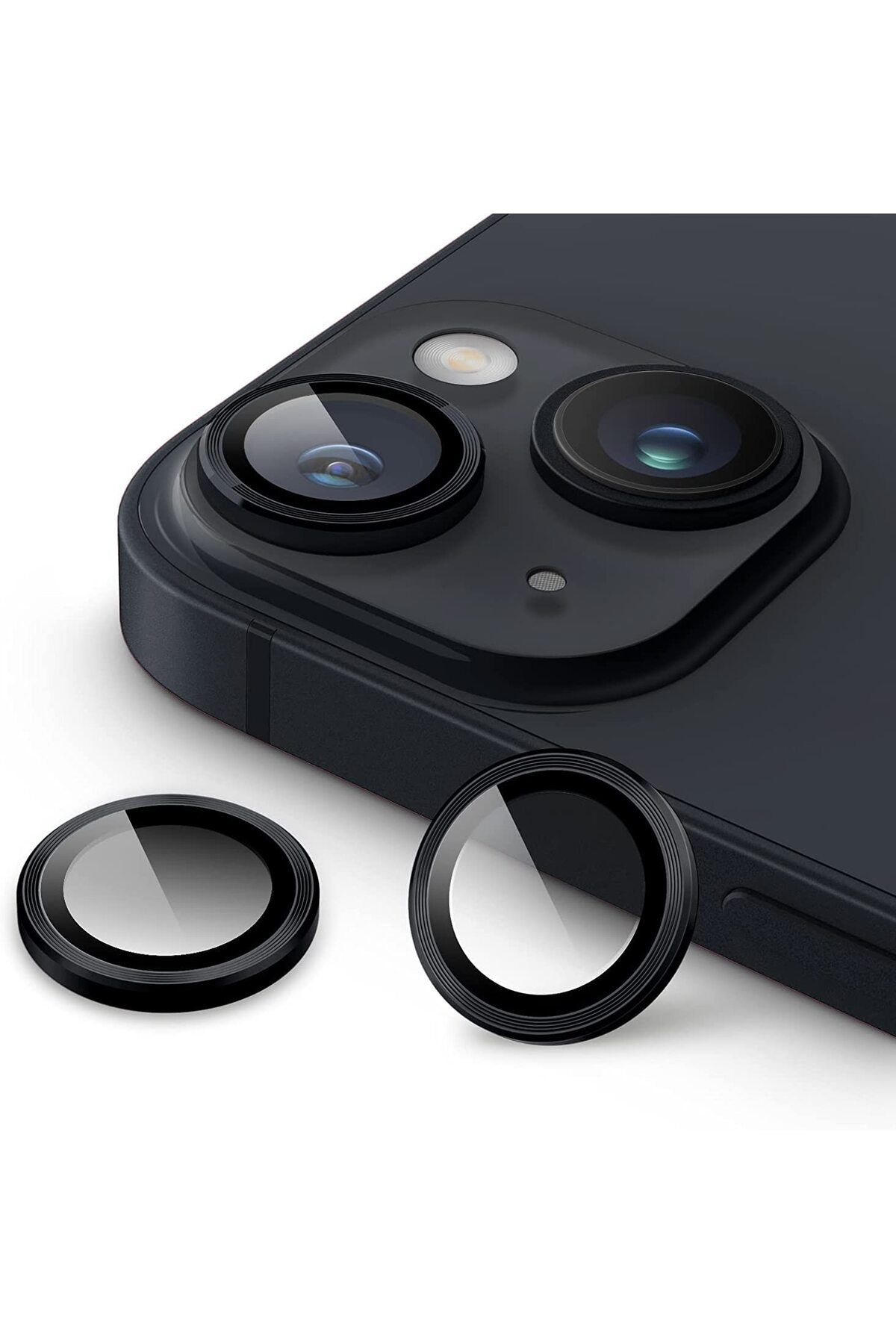 EVAX Iphone 13/13 Mini Uyumlu Kamera Koruyucu Lens Mercek Metal Çerçeveli 2li Set