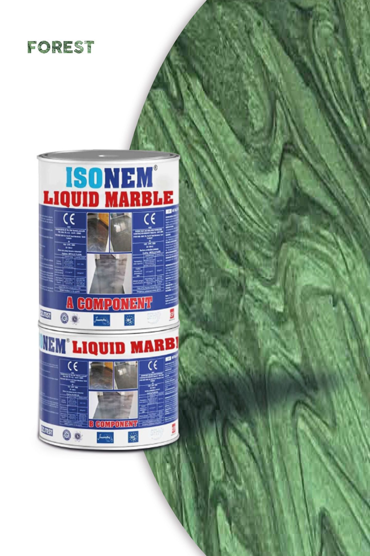 Isonem Liquid Marble Tezgah ve Zemin için Sıvı Mermer