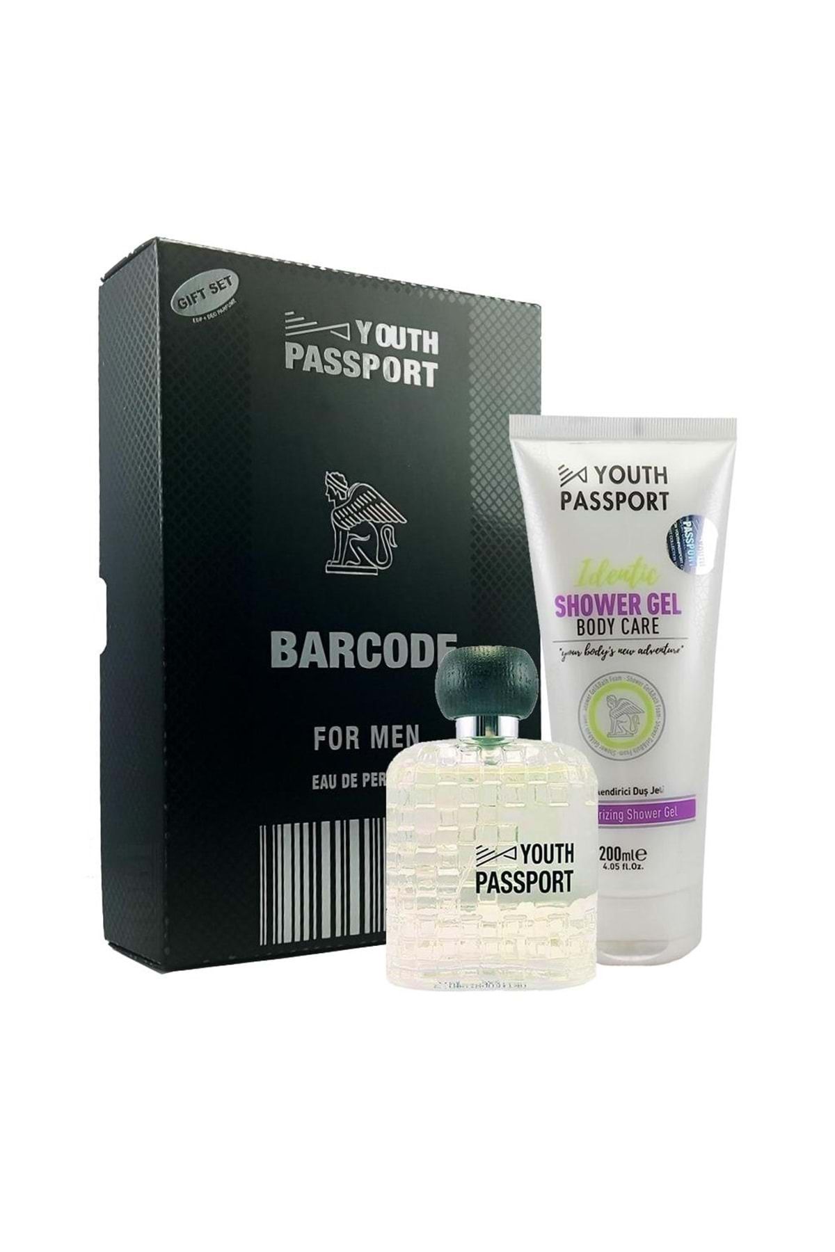 Youth Passport Barcode Edp 100ml 200ml Duş Jeli Erkek Parfüm Set