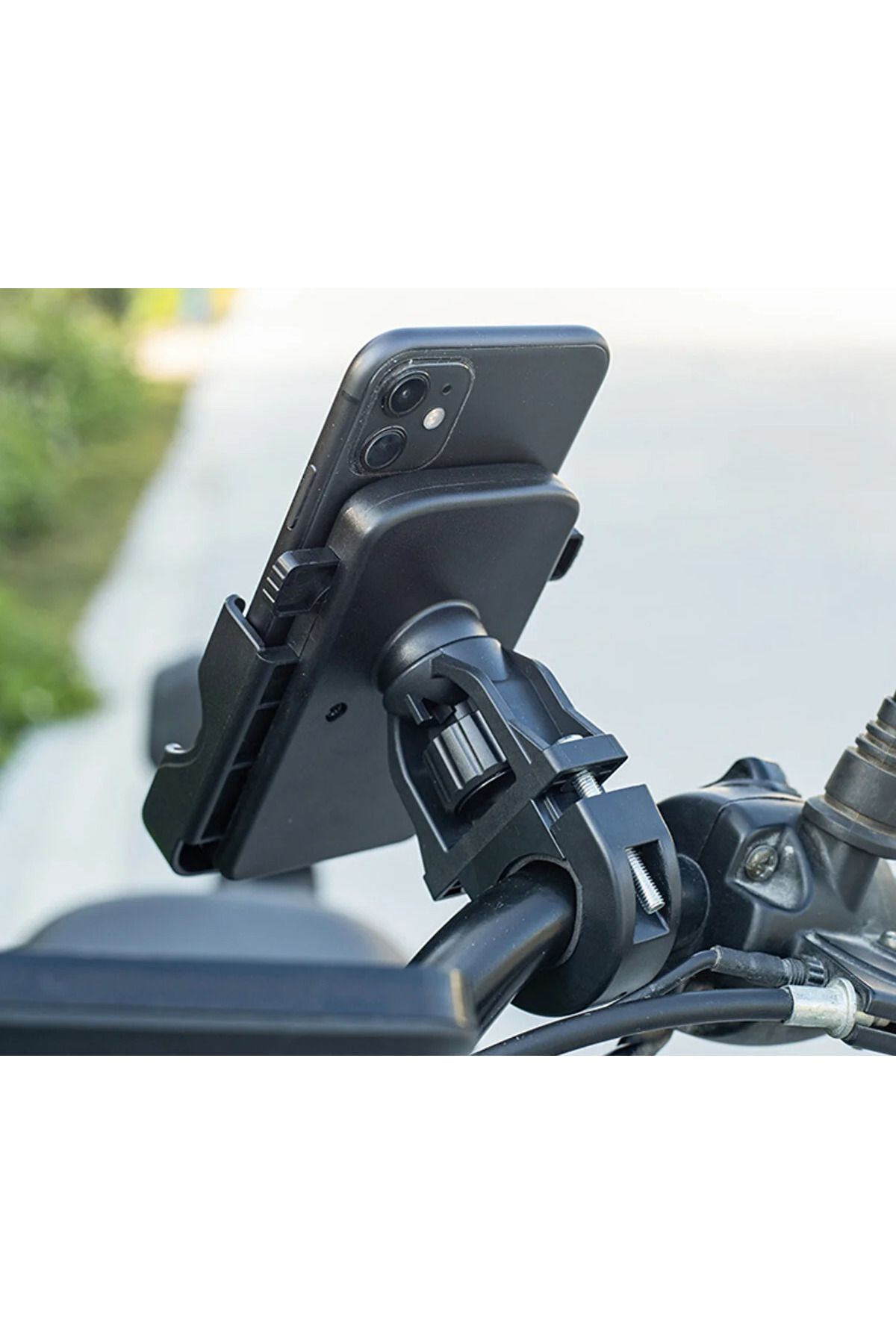 MATECHNO Bisiklet Motorsiklet Scooter ATV Otomatik Tuşlu Motosiklet Gidon Bağlantılı Telefon Tutucu Tutacağı