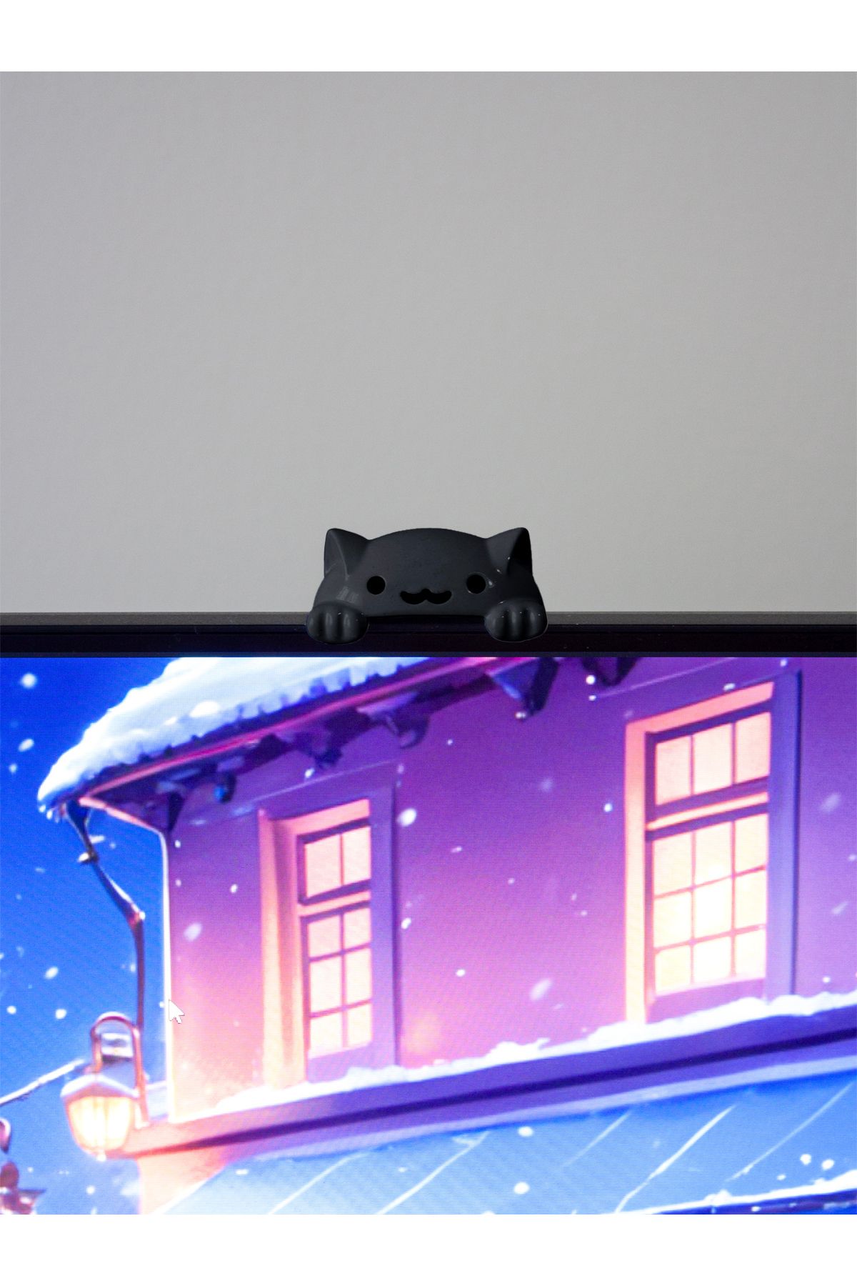 buffed Meraklı Kedi Gamer Setup Aksesuarı Siyah - Oyun Bilgisayarı Kasa Masa Yayıncı Aksesuarı