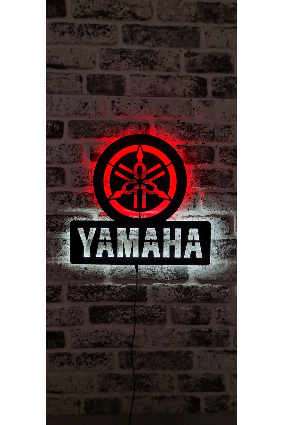 GALAKSİ TASARIM Yamaha Led Işıklı Ahşap Tablo (Adaptör Dahil 1.5 Metre Kablo Uzunluğu)