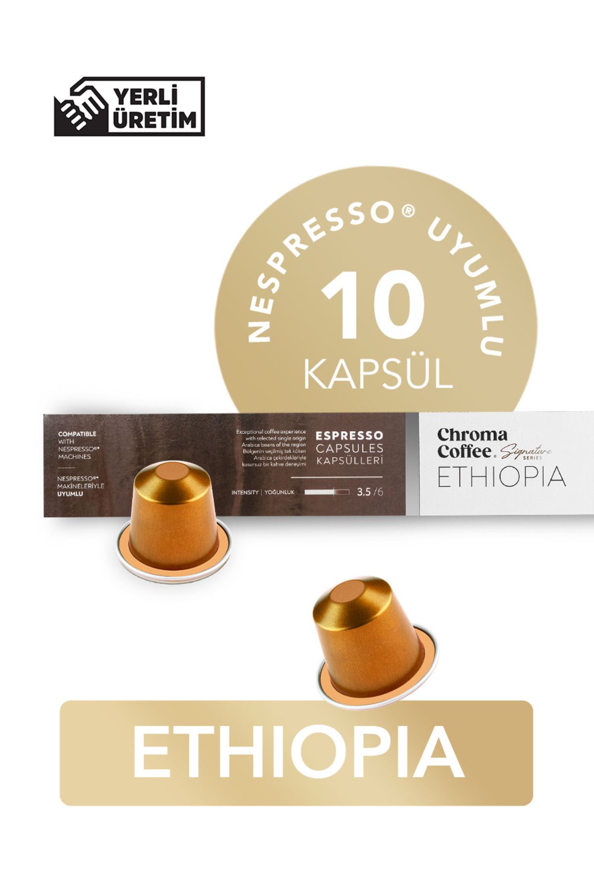 Chroma Coffee Signature Series Ethiopia 10 Adet Nespresso Uyumlu Kapsül Kahve %100 Arabica Etiyopya
