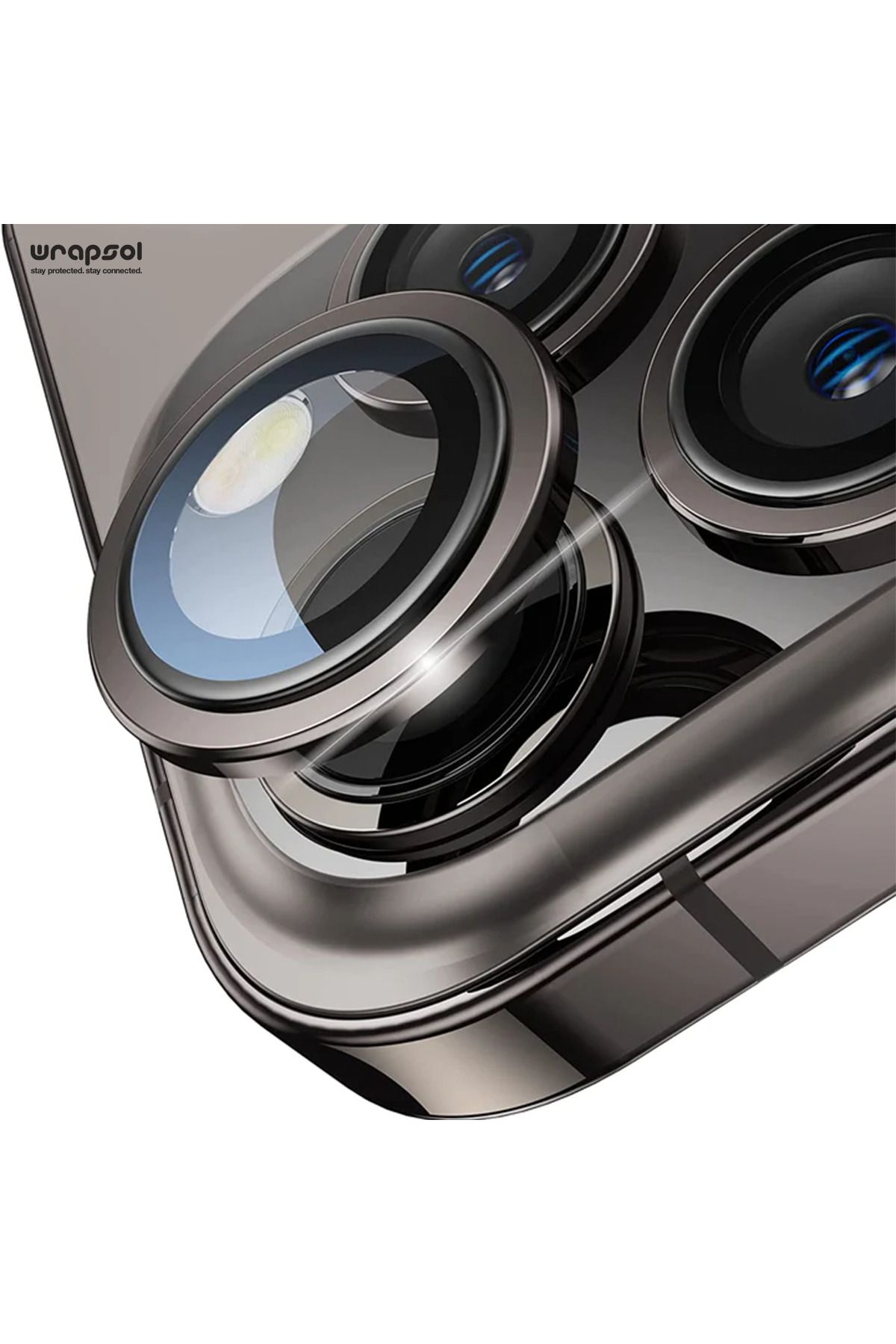Wrapsol Iphone 14 Pro Kamera Lens Koruyucu Siyah