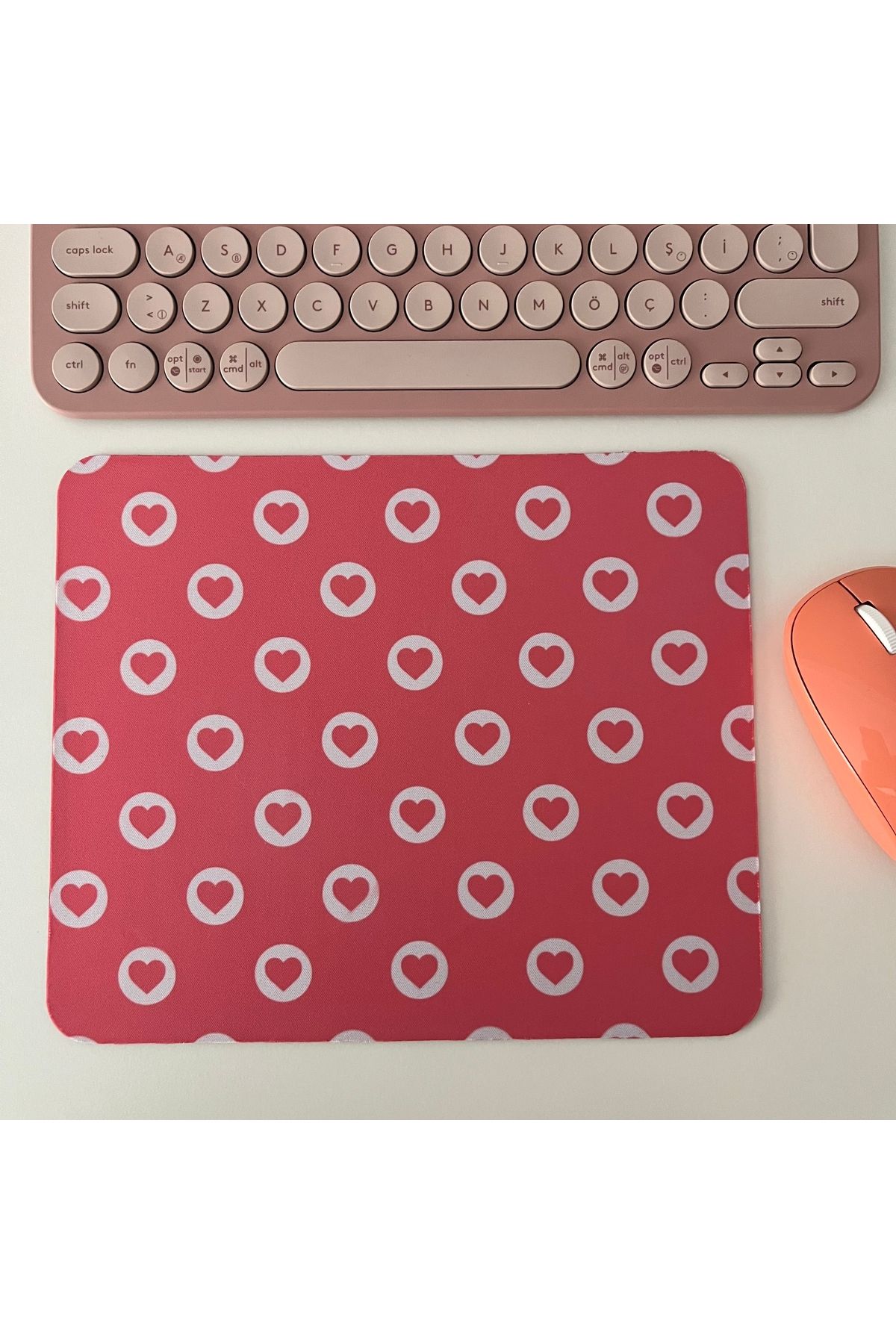Duxy Kalp Mouse Pad, 23x19 cm, Kaymaz Taban, Ev, Ofis ve Oyun için Rahat ve Yumuşak Mousepad
