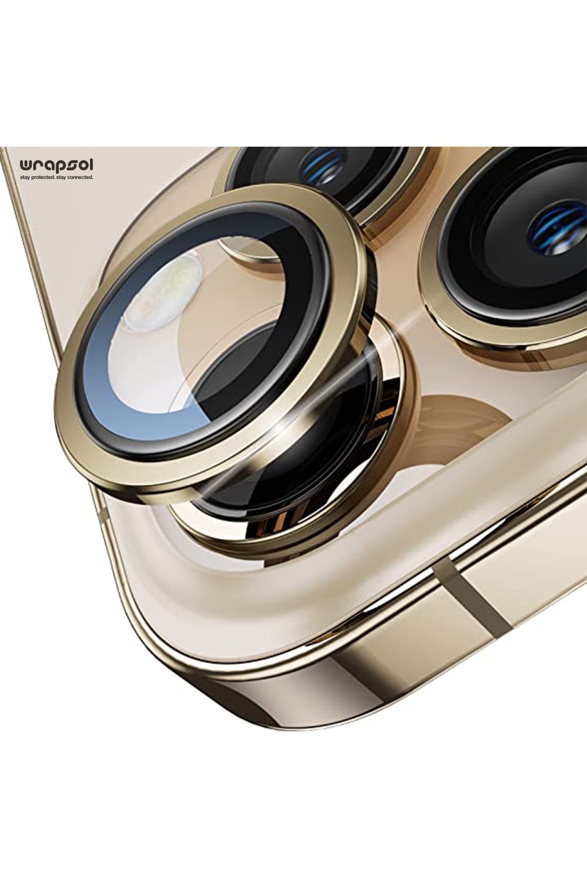 Wrapsol Iphone 14 Pro Max Kamera Lens Koruyucu Altın Rengi