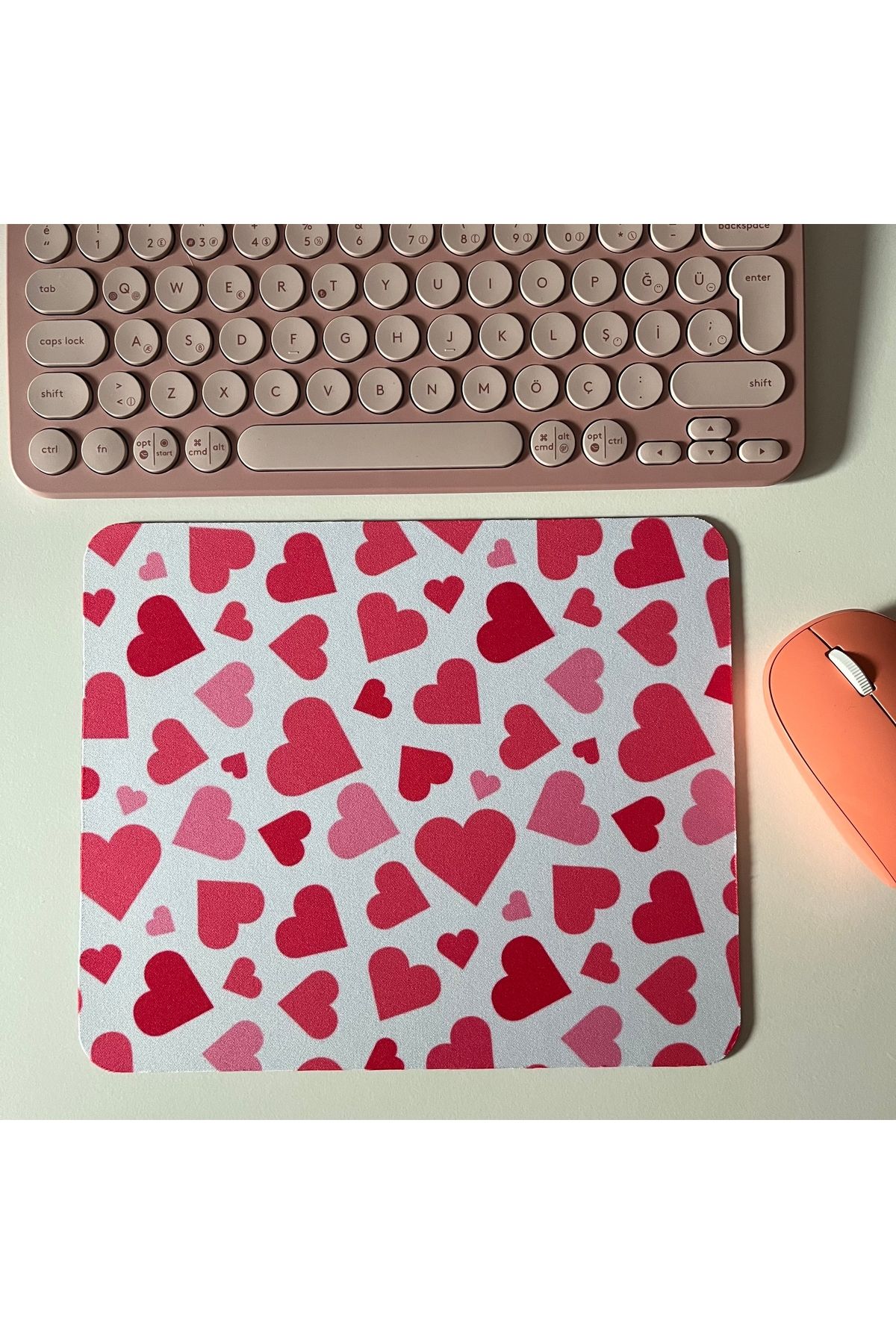 Duxy Kalp Mouse Pad, 23x19 cm, Kaymaz Taban, Ev, Ofis ve Oyun için Rahat ve Yumuşak Mousepad